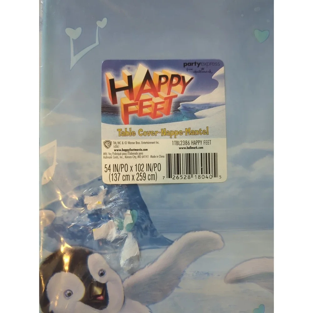 Hallmark Happy Feet Table Cover 54x102 Party Express Birthday Decor 1TBL2386